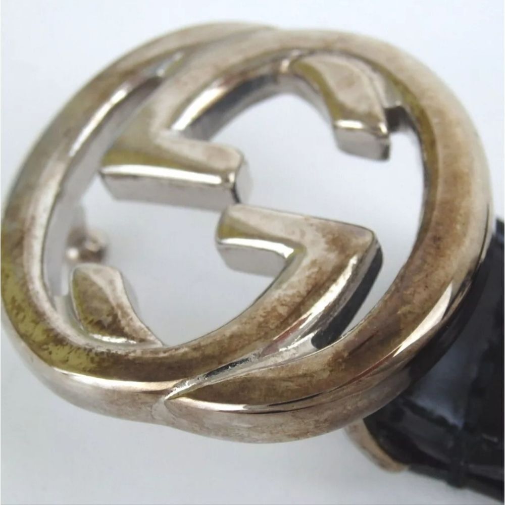 Authentic GUCCI 036.2194.0980.5 Interlocking Small GG 70/28 Leather Belt [Used] - Picture 9 of 12